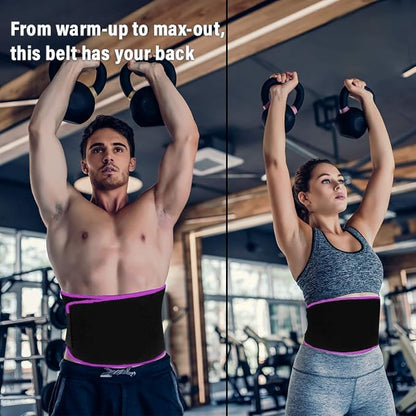 Adjustable Waist Trimmer Belt for Men & Women - Lightweight Neoprene Waist Support ( Belly Fat Trimmer & Waist Shaper Sweat Belt )