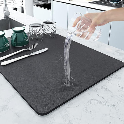 Kitchen Sink Water Absorbent Mat – Anti-Slip Rubber Backing (Pack of 2)