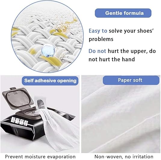 Natural Sneaker & Shoe Cleaner Wipes – Resealable Pack of 80 for On-the-Go Use
