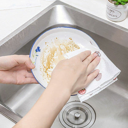 Eco-Friendly Disposable Cleaning Towel Roll – 40 Pcs Strong Absorbent Paper Towels for Kitchen & Multi-Surface Cleaning