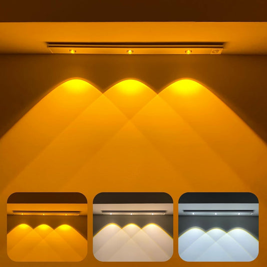 LED PIR Motion Sensor Cabinet Light – USB Rechargeable, Stick-On, Wall Mountable, Wireless, 3 Light Modes