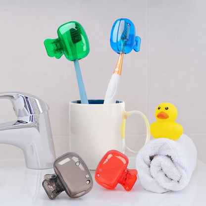 Toothbrush Cap Cover – Pack of 8 Reusable Plastic Travel Covers (Assorted Colors)