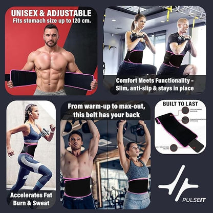 Adjustable Waist Trimmer Belt for Men & Women - Lightweight Neoprene Waist Support ( Belly Fat Trimmer & Waist Shaper Sweat Belt )