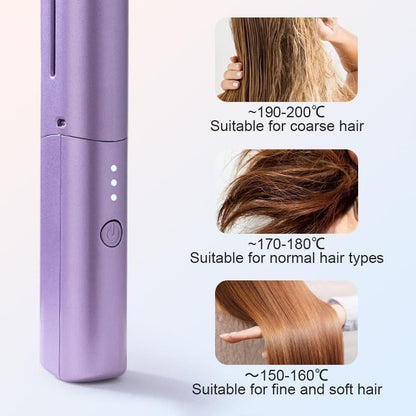 Mini Cordless Hair Straightener – Portable & Rechargeable Hot Comb for Quick Styling