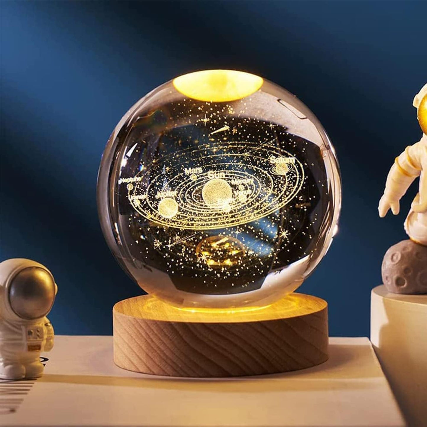 LED 3D Crystal Ball Lamp Perfect for Gifting & Décor – Decorative Mood Light for Bedroom & Living Room (Assorted Design)