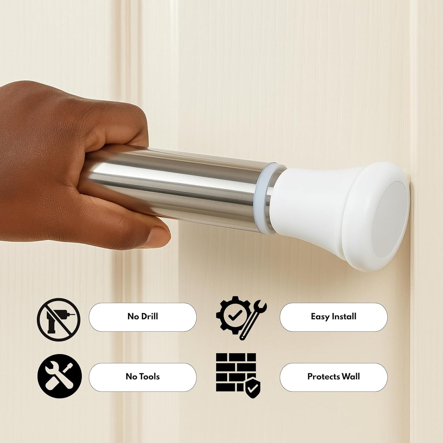 Multifunctional Stainless Steel Adjustable Bathroom & Wardrobe Rod – No-Drill Curtain & Closet Rod