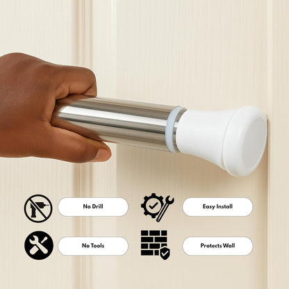 Multifunctional Stainless Steel Adjustable Bathroom & Wardrobe Rod – No-Drill Curtain & Closet Rod