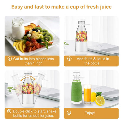 Compact Portable Blender Electric Bottle for On-the-Go Nutrition – Personal Juicer for Juice & Shakes
