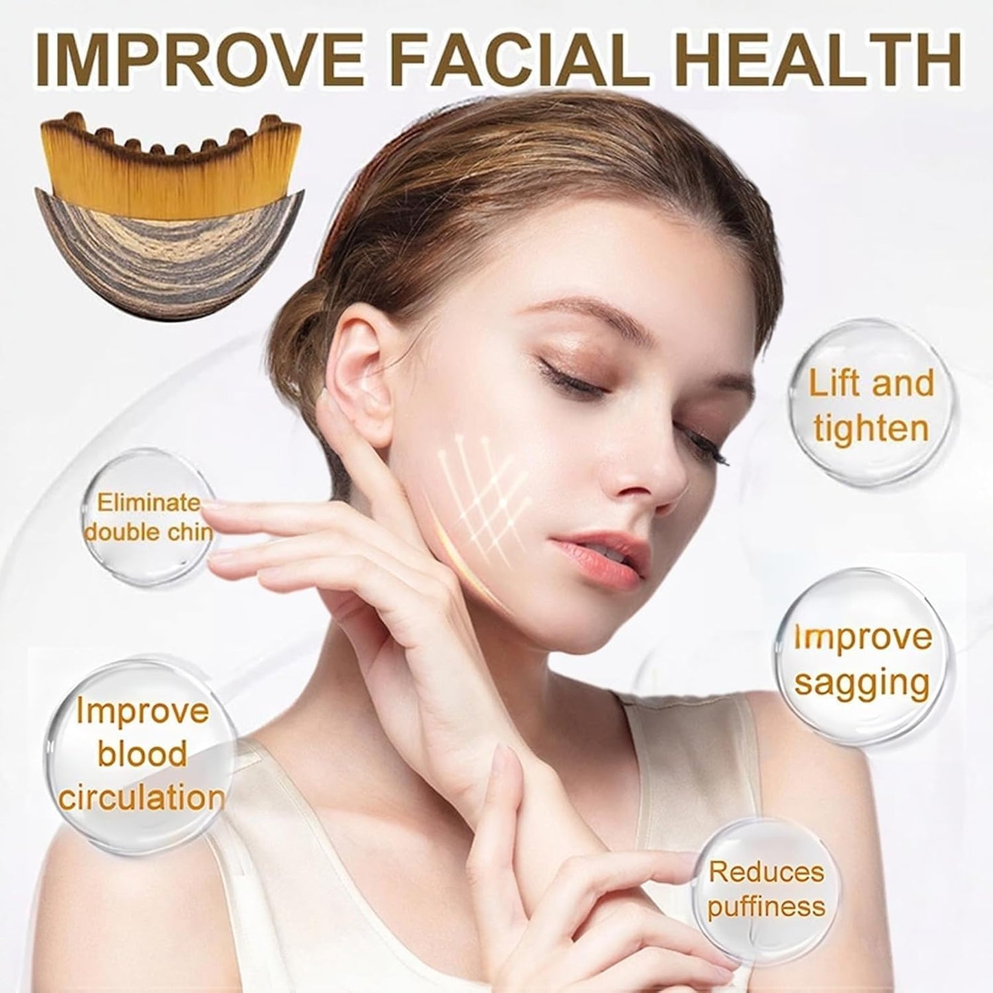 Lymphatic Contour Face Brush – Facial Massage Brush for Jawline & Neck