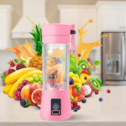 Portable USB Rechargeable Juicer Blender – 6 Blade Smoothie Maker (380 ml)