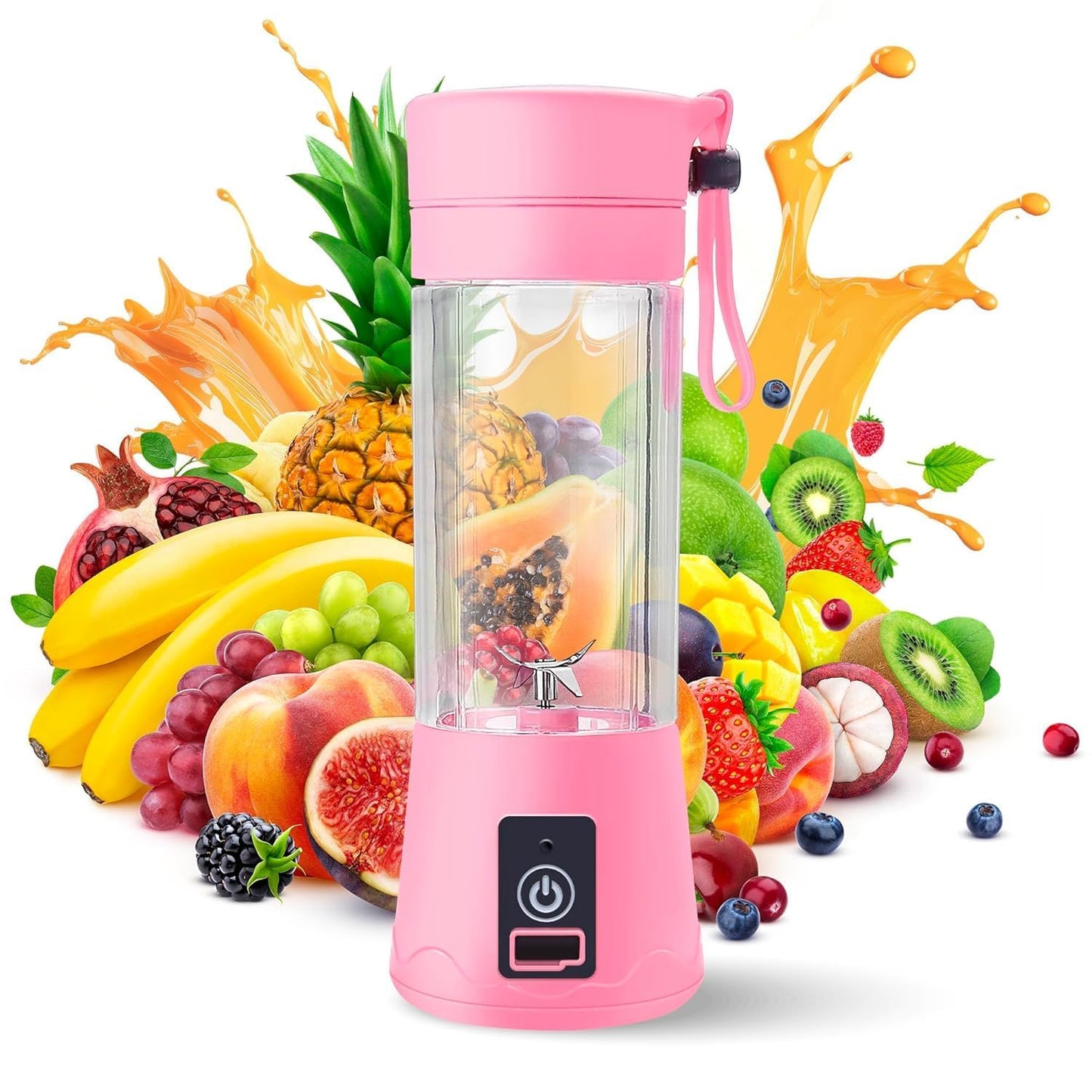 Portable USB Rechargeable Juicer Blender – 6 Blade Smoothie Maker (380 ml)