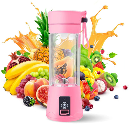 Portable USB Rechargeable Juicer Blender – 6 Blade Smoothie Maker (380 ml)