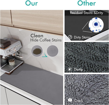 Kitchen Sink Water Absorbent Mat – Anti-Slip Rubber Backing (Pack of 2)