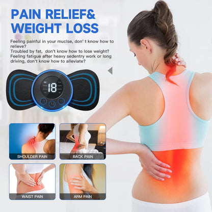 Mini Electric Rechargeable Massager – 8 Modes & 19 Levels Muscle Relaxer ( Shoulder, Back & Leg Pain Relief )