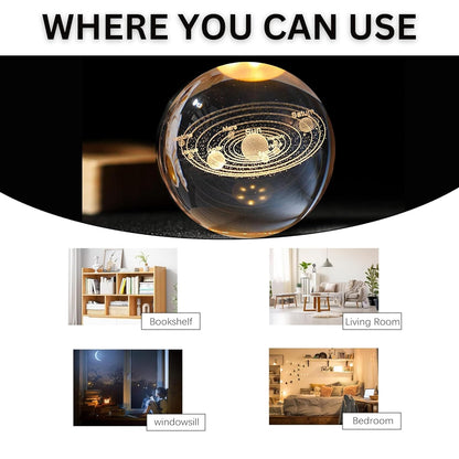 LED 3D Crystal Ball Lamp Perfect for Gifting & Décor – Decorative Mood Light for Bedroom & Living Room (Assorted Design)