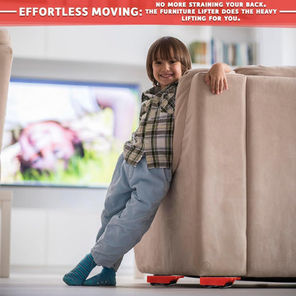 Heavy Furniture Mover Tool Set with Lifter, Rollers & Base – No Floor Damage ( Heavy Duty Sofa, Bed & Appliance Shifting Kit )
