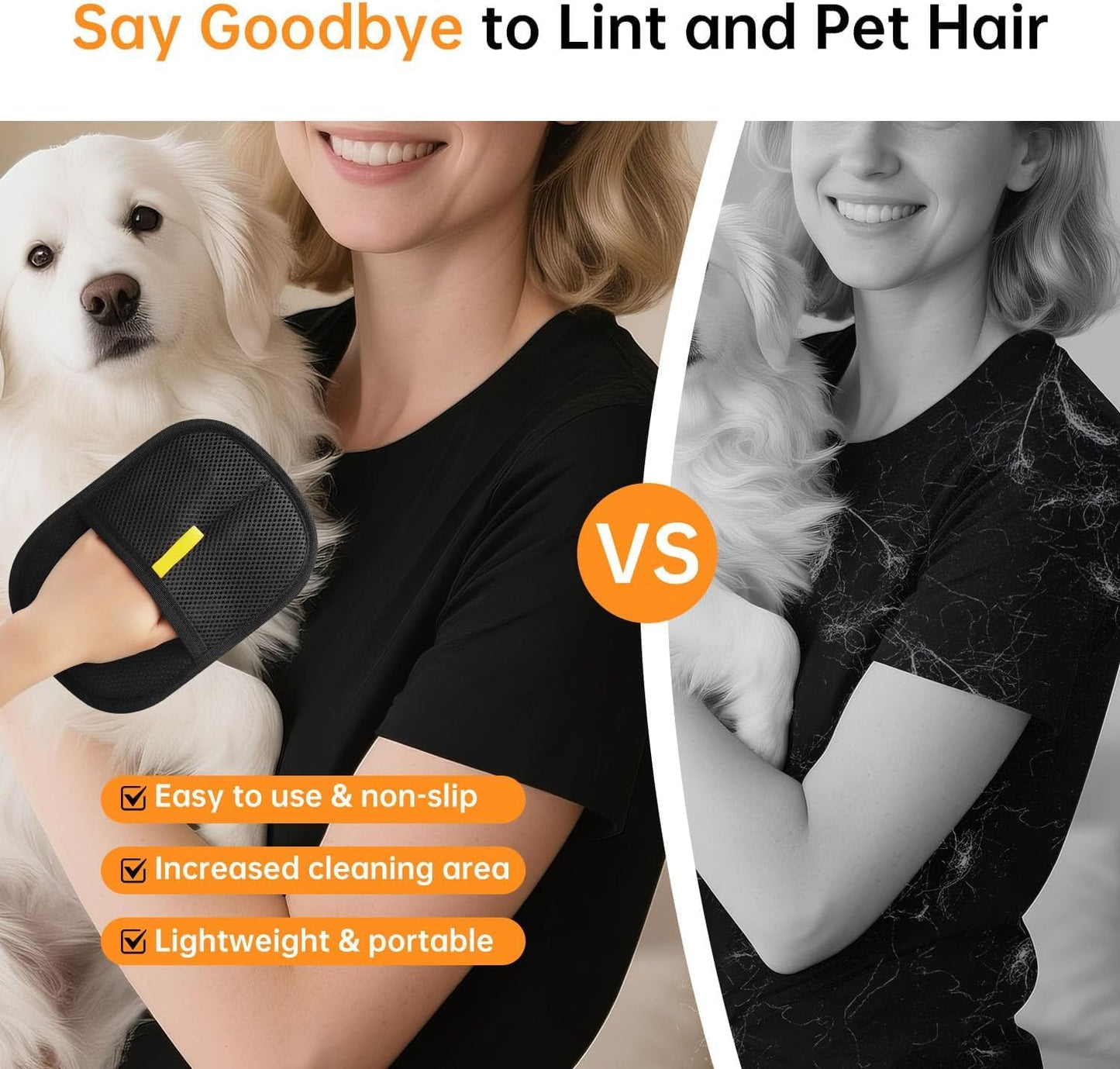 Reusable Pet Grooming Hair Remover Gloves – Double Sided Mesh Grooming Gloves