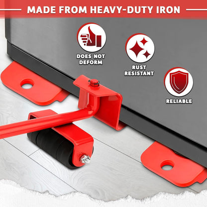 Heavy Furniture Mover Tool Set with Lifter, Rollers & Base – No Floor Damage ( Heavy Duty Sofa, Bed & Appliance Shifting Kit )
