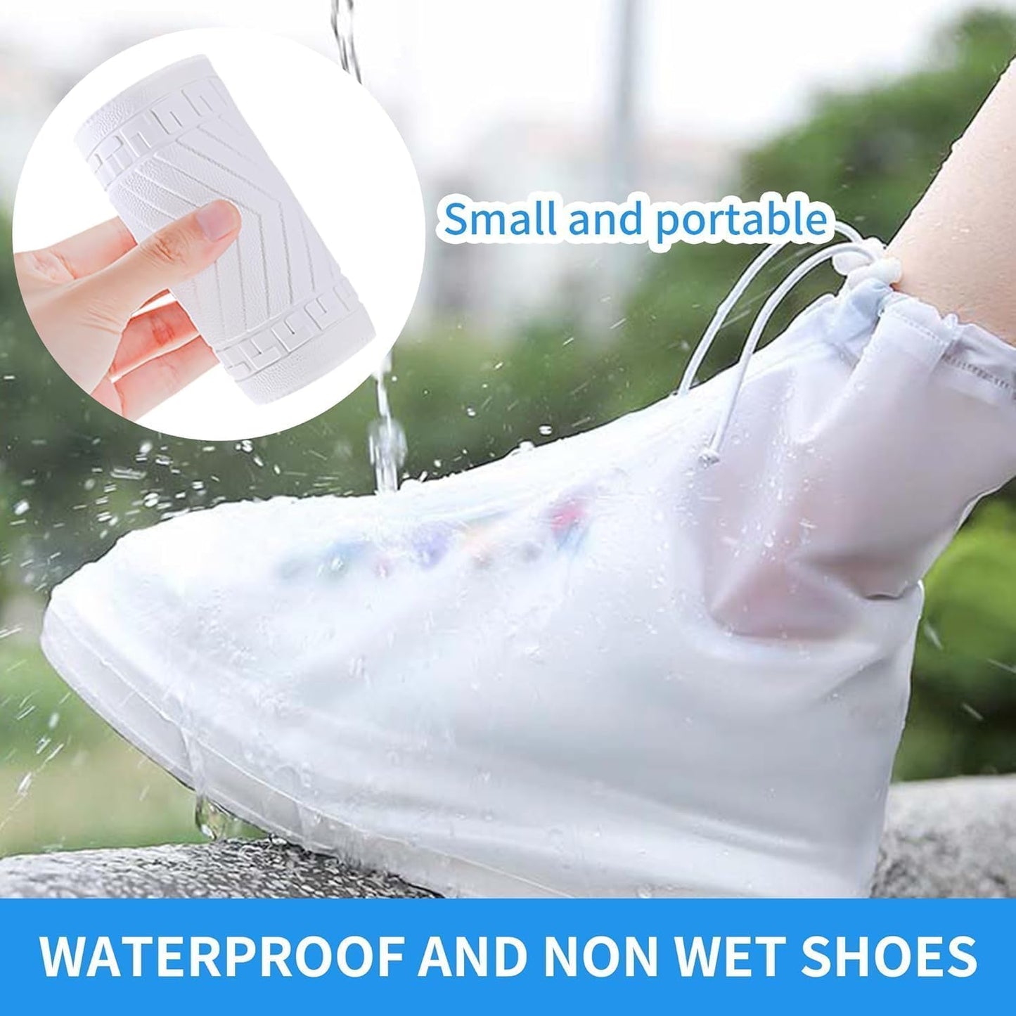 Waterproof Reusable Rain Shoe Covers for Men & Women – Anti-Slip & Portable Design