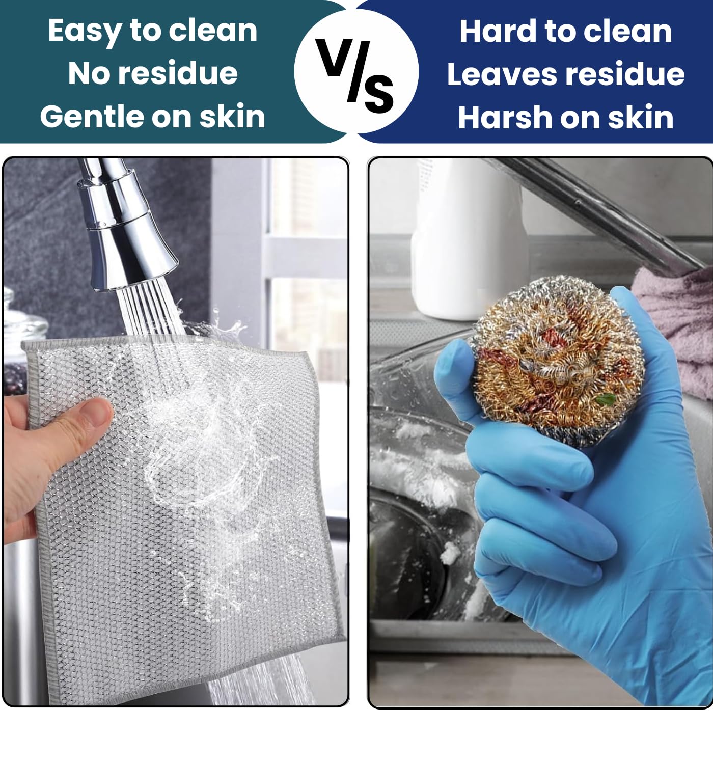 Multipurpose Reusable Wire Dishwashing Rags – Heavy Duty Kitchen Cleaning Cloth For Oil & Grease Cleaning (Pack of 10)