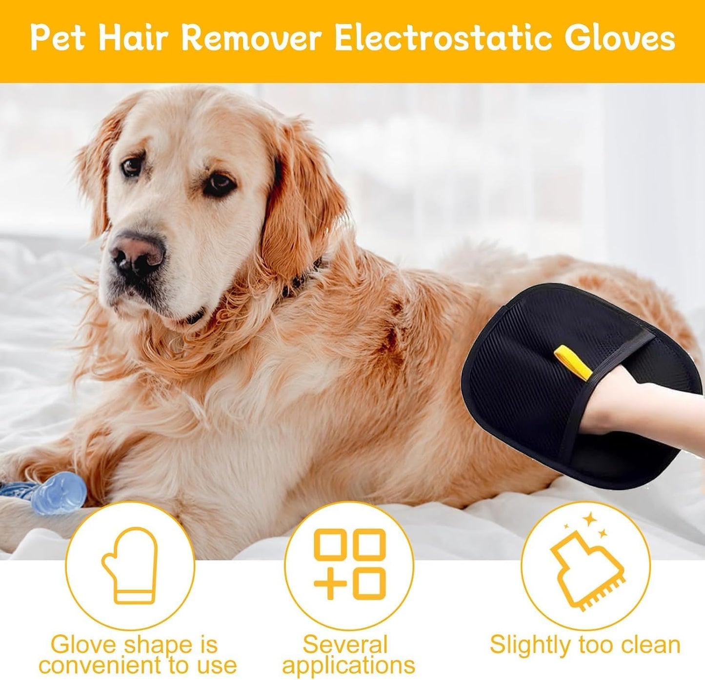 Reusable Pet Grooming Hair Remover Gloves – Double Sided Mesh Grooming Gloves