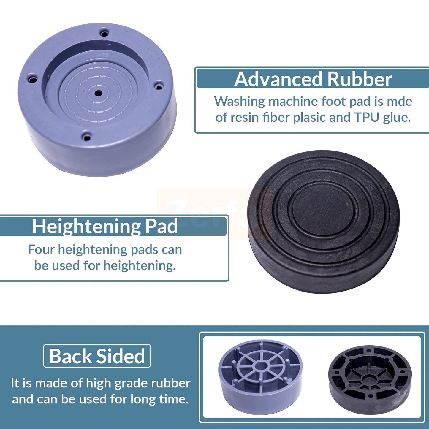 Universal Anti-Slip Vibration Shockproof Noise-Reducing Pads – For Washing Machine, Refrigerator, Furniture (Set of 4)