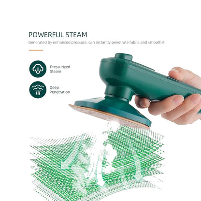 Mini Handheld Portable Steamer & Iron for Clothes – Dry & Steam Ironing for Travel/Home Use