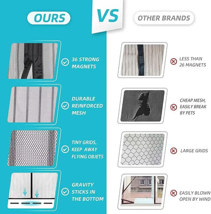 Foldable Magnetic Mosquito Net Curtain for Doors – Easy Install, Hands-Free Closure For Anti-Fly & Mosquito Screen for Home Doors