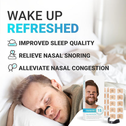 Breathing Nasal Strip Starter Kit – Silicone Nose Strip for Easy Breathing & Snoring Support