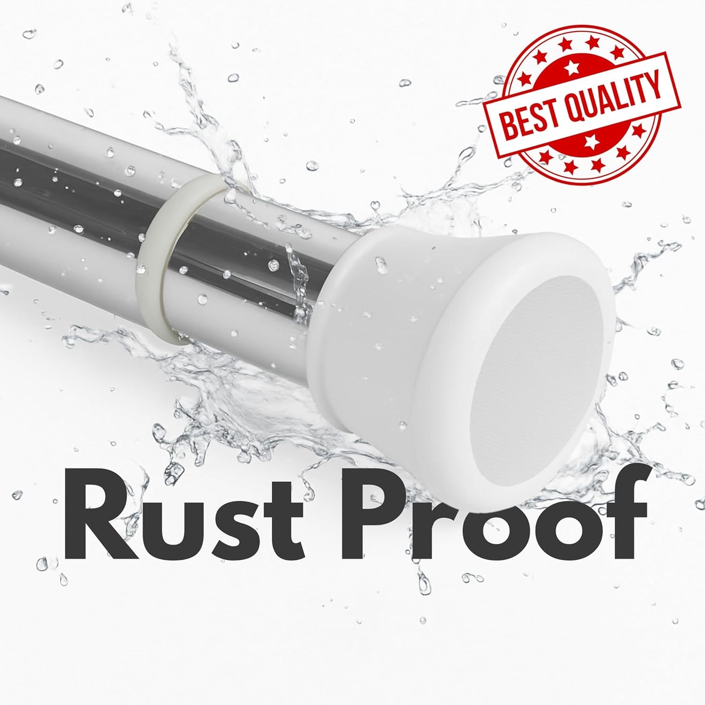 Multifunctional Stainless Steel Adjustable Bathroom & Wardrobe Rod – No-Drill Curtain & Closet Rod