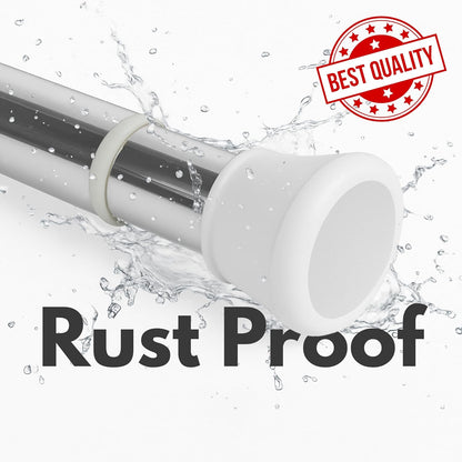 Multifunctional Stainless Steel Adjustable Bathroom & Wardrobe Rod – No-Drill Curtain & Closet Rod