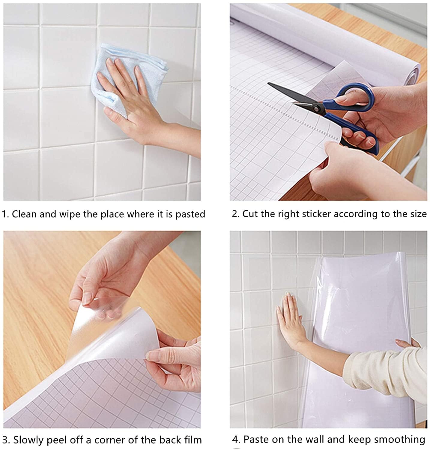 Clear Wall Protection Film –  Electrostatic Self-Adhesive, Oil-Proof, Anti-Stain, Easy-Clean Sheets for Kitchen & Home Walls (Pack of 2)