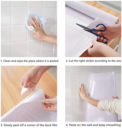Clear Wall Protection Film –  Electrostatic Self-Adhesive, Oil-Proof, Anti-Stain, Easy-Clean Sheets for Kitchen & Home Walls (Pack of 2)