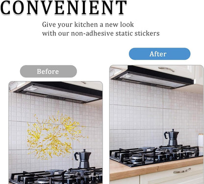 Clear Wall Protection Film –  Electrostatic Self-Adhesive, Oil-Proof, Anti-Stain, Easy-Clean Sheets for Kitchen & Home Walls (Pack of 2)