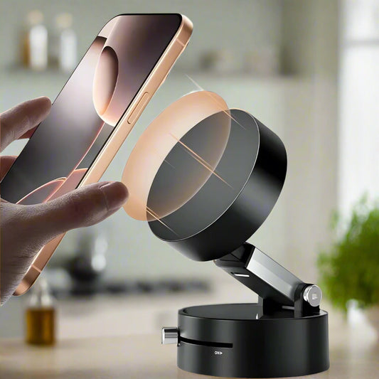 360° Foldable Magnetic Phone Stand – Strong Vacuum Suction Mount for All Devices