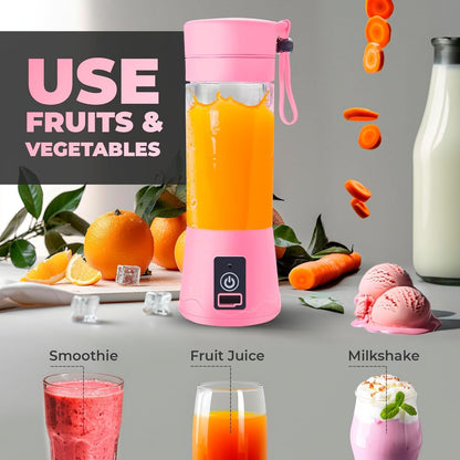 Portable USB Rechargeable Juicer Blender – 6 Blade Smoothie Maker (380 ml)