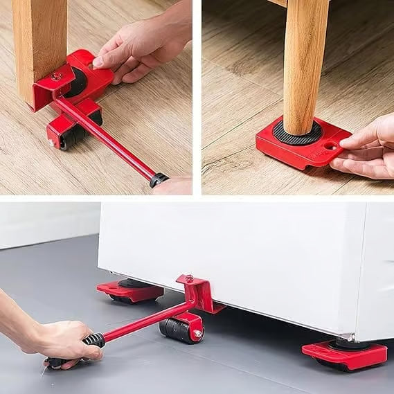 Heavy Furniture Mover Tool Set with Lifter, Rollers & Base – No Floor Damage ( Heavy Duty Sofa, Bed & Appliance Shifting Kit )