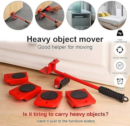 Heavy Furniture Mover Tool Set with Lifter, Rollers & Base – No Floor Damage ( Heavy Duty Sofa, Bed & Appliance Shifting Kit )