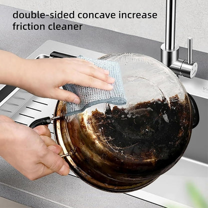 Multipurpose Reusable Wire Dishwashing Rags – Heavy Duty Kitchen Cleaning Cloth For Oil & Grease Cleaning (Pack of 10)