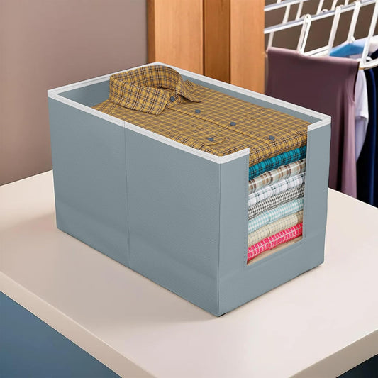 Foldable Clothing Organizer for Wardrobe – Foldable Dust-Proof Clothing Organizer Set of 3 (Non-Woven, Foldable, 16 Shirts Each)