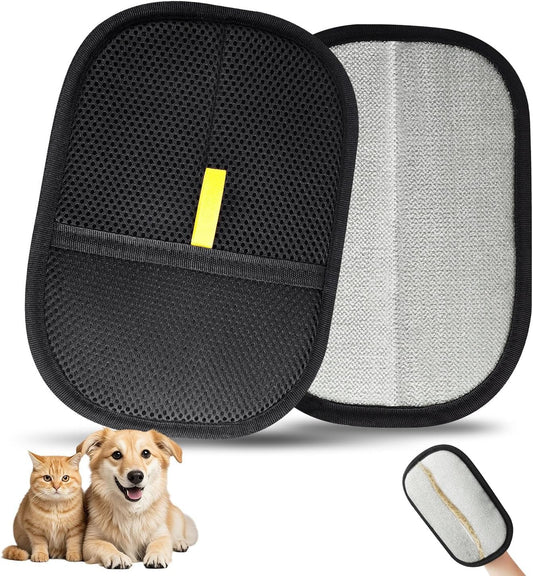Reusable Pet Grooming Hair Remover Gloves – Double Sided Mesh Grooming Gloves