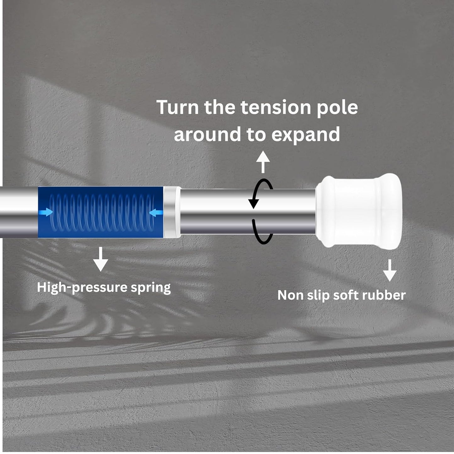 Multifunctional Stainless Steel Adjustable Bathroom & Wardrobe Rod – No-Drill Curtain & Closet Rod