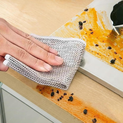 Multipurpose Reusable Wire Dishwashing Rags – Heavy Duty Kitchen Cleaning Cloth For Oil & Grease Cleaning (Pack of 10)